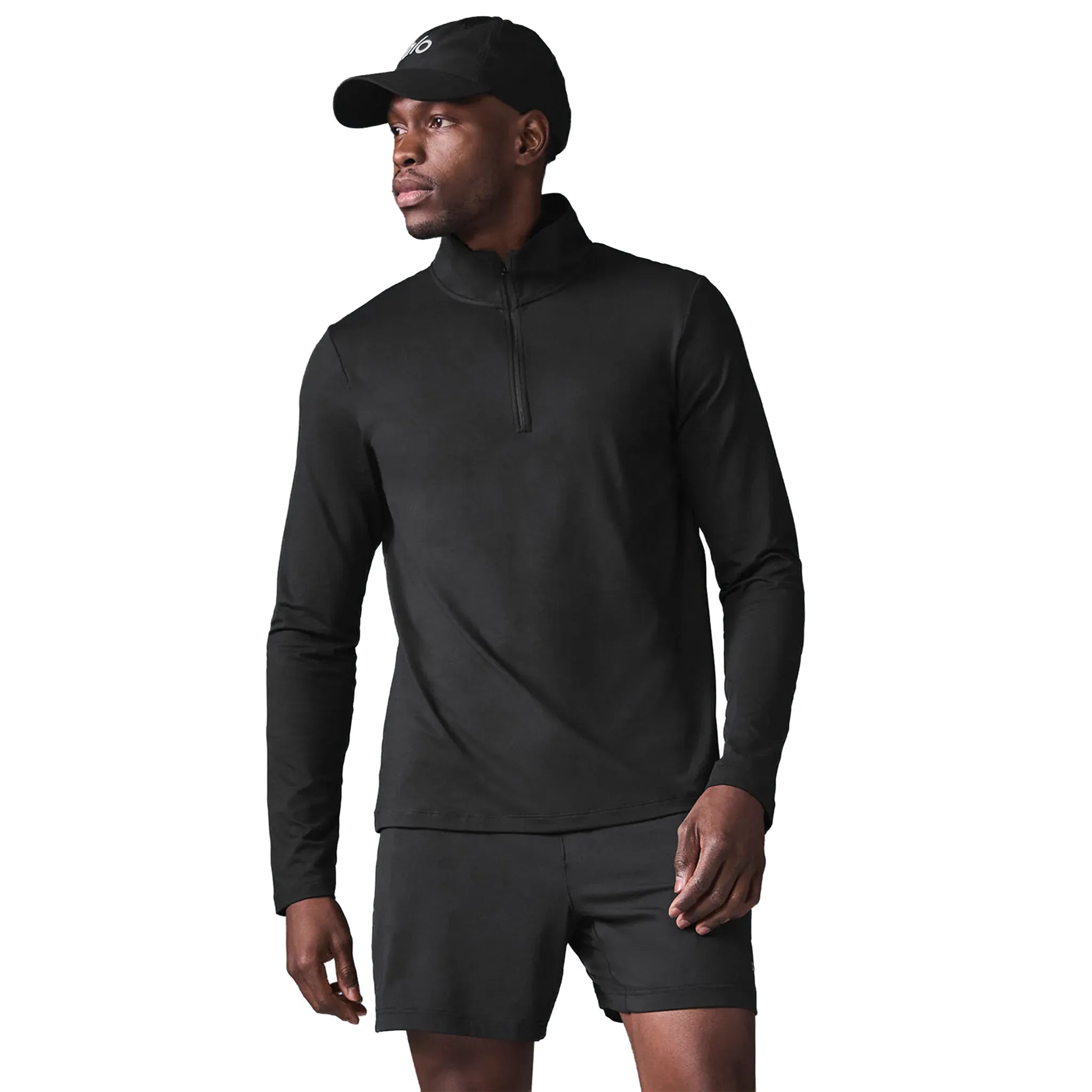 Front View of Alo Yoga Conquer Reform L/S 1/4 Zip